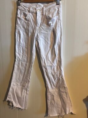 Flying Monkeys White Distressed Flared Jeans size 26